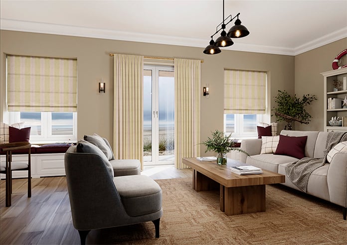 Land & Shore Fintra Stripe, Multi - Twist&Fit Roman Blind - Image 7